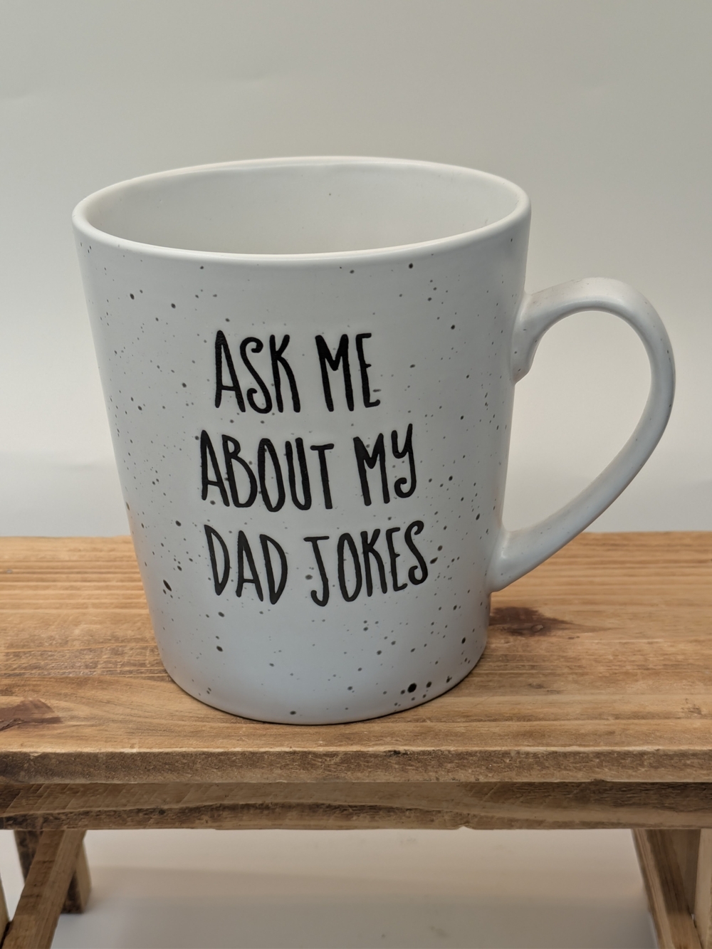 White 'Ask Me About My Dad Jokes' Ceramic Coffee Mug